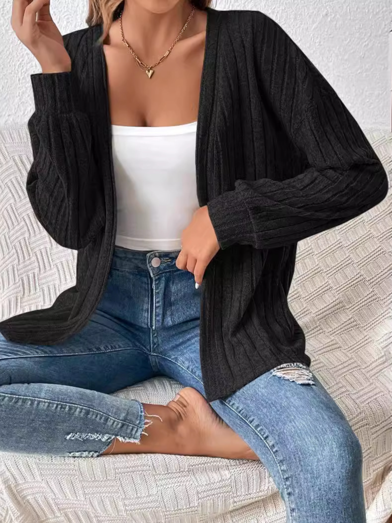 Loose Plain Casual Zipper Jacket