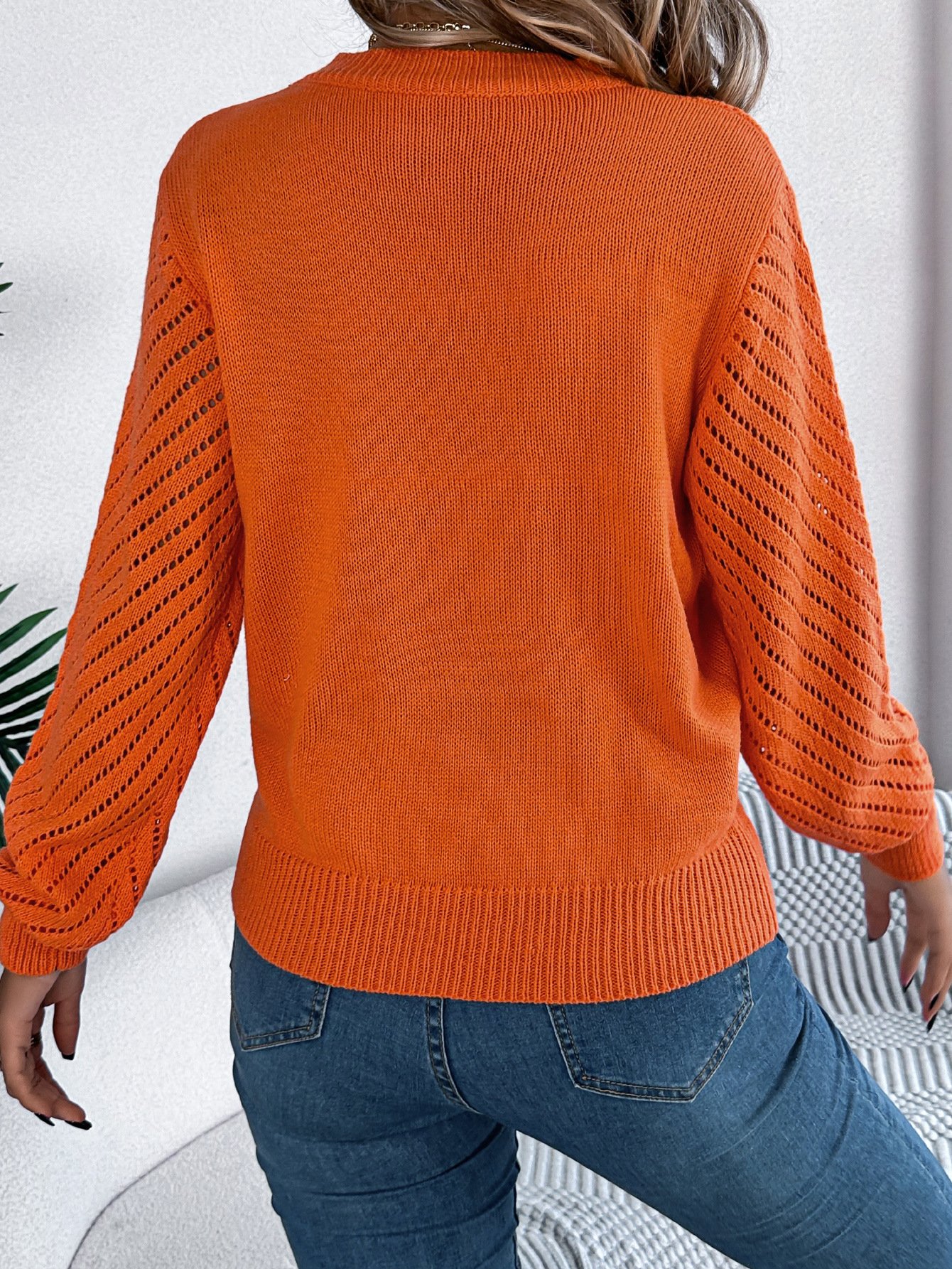 Yarn/Wool Yarn Plain Casual Loose Sweater