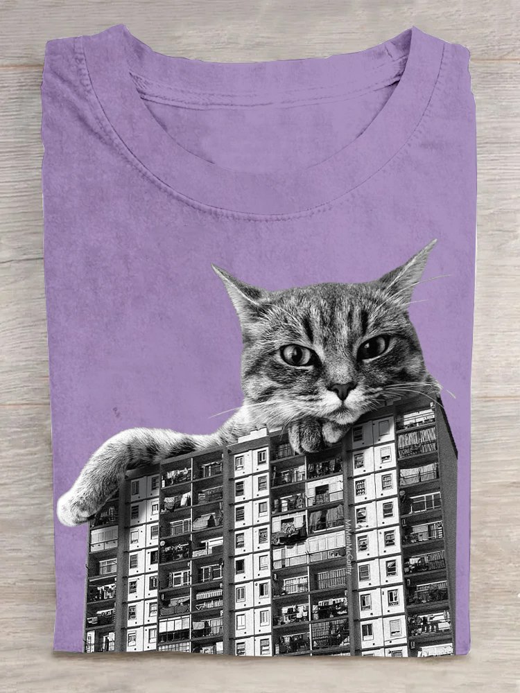 Cat Casual Cotton T-Shirt