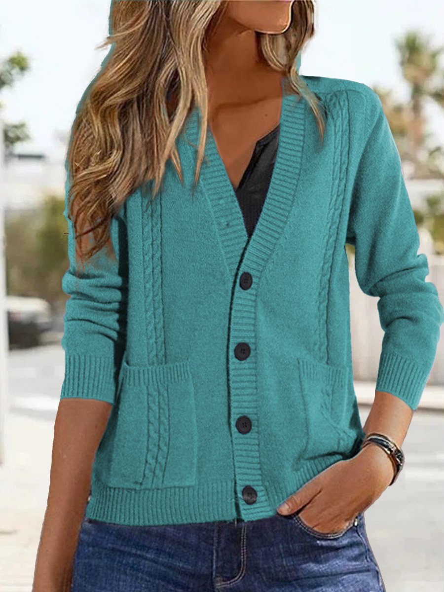 Wool/Knitting Others Casual Plain Cardigan