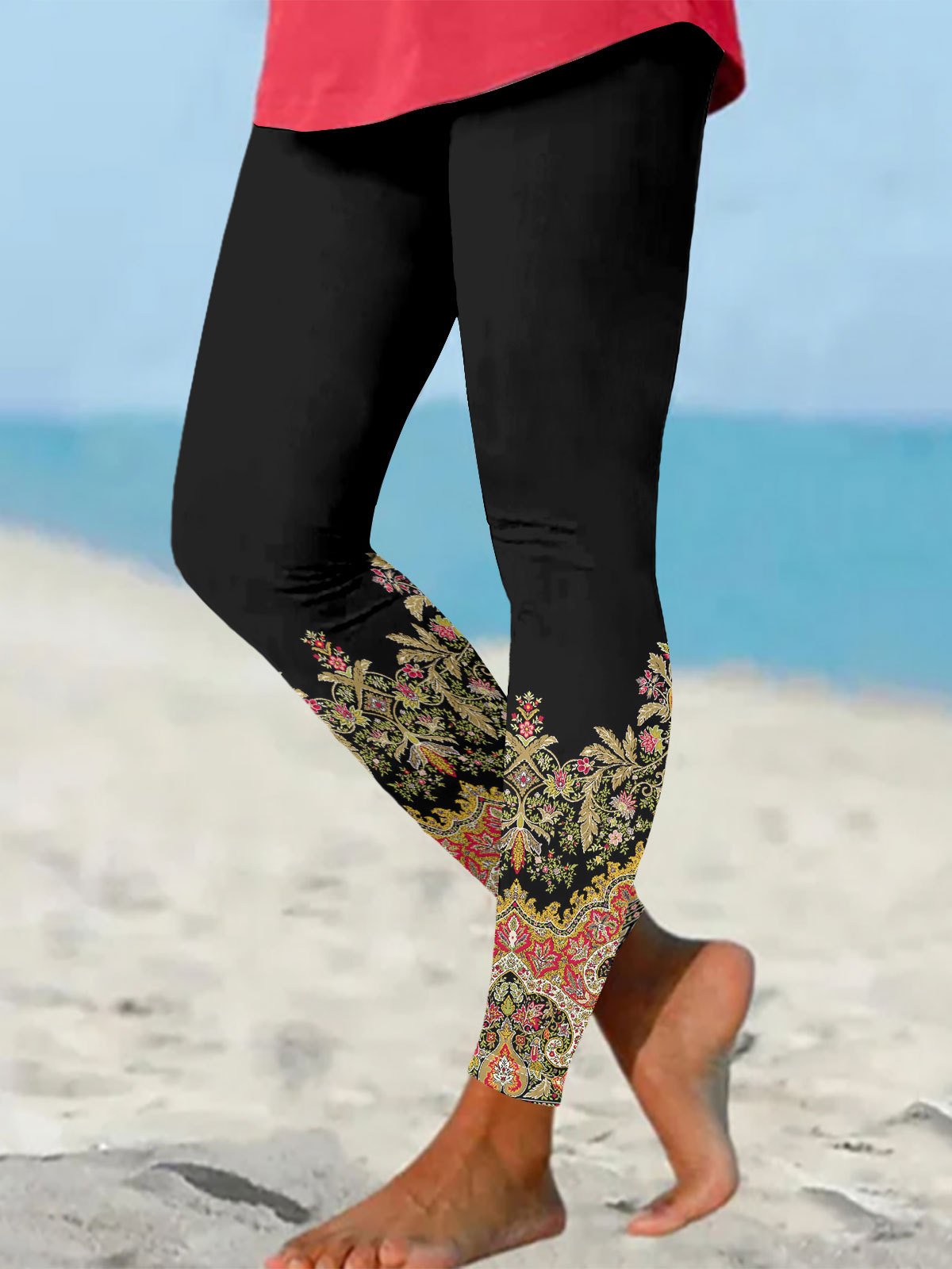 Jersey Casual Tight Ethnic Leggings