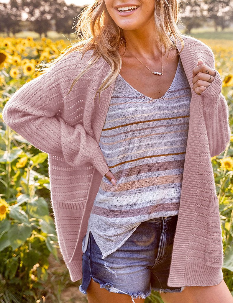 Plain Casual Wool/Knitting Cardigan