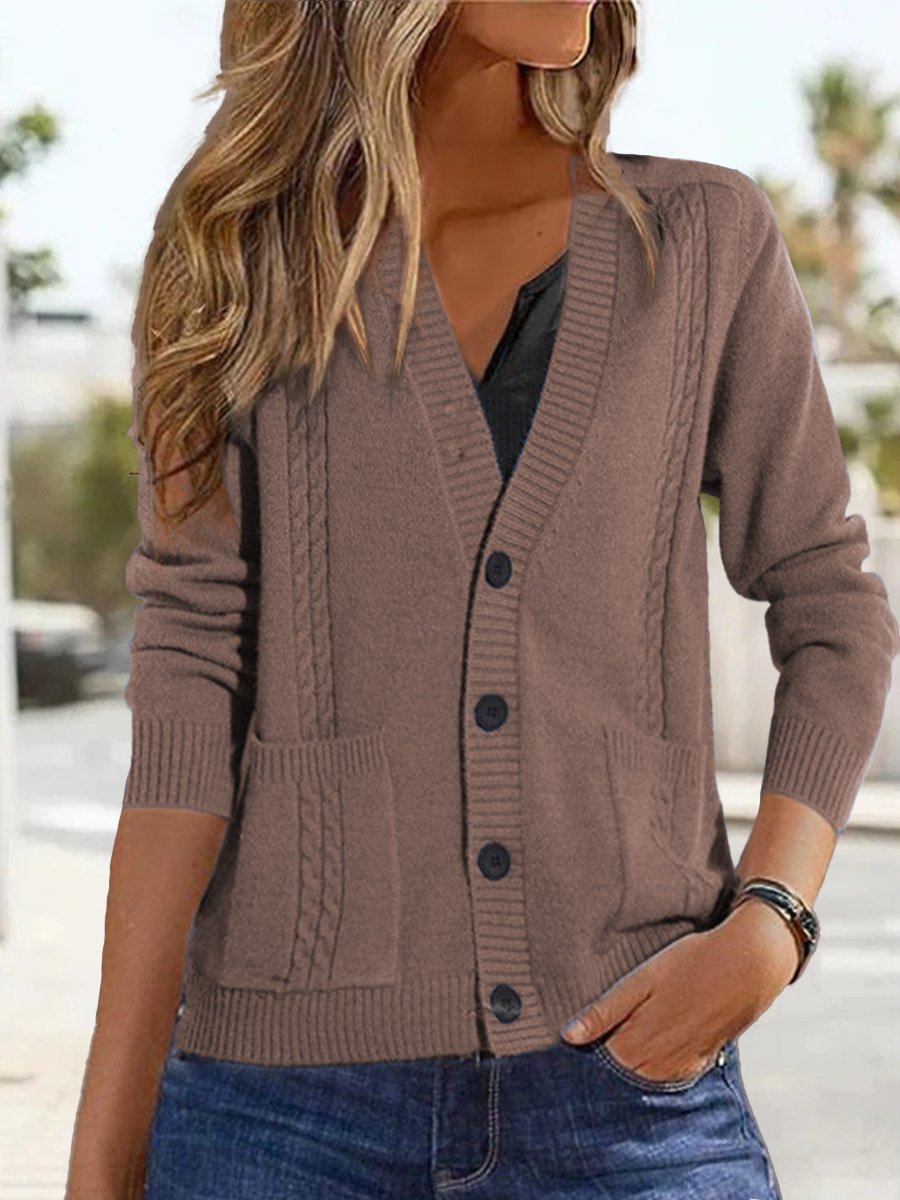 Wool/Knitting Others Casual Plain Cardigan