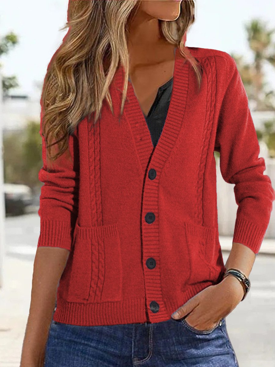 Wool/Knitting Others Casual Plain Cardigan