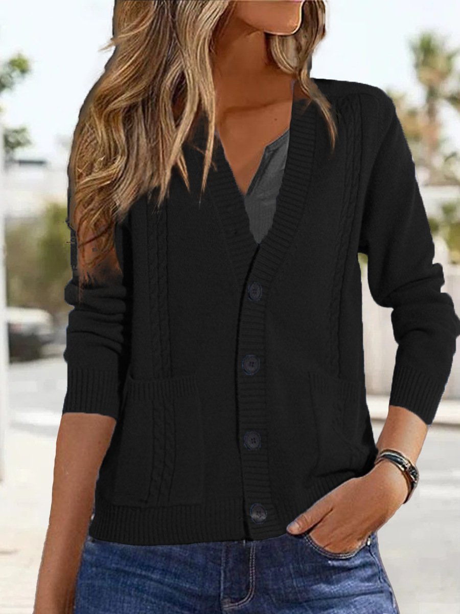 Wool/Knitting Others Casual Plain Cardigan