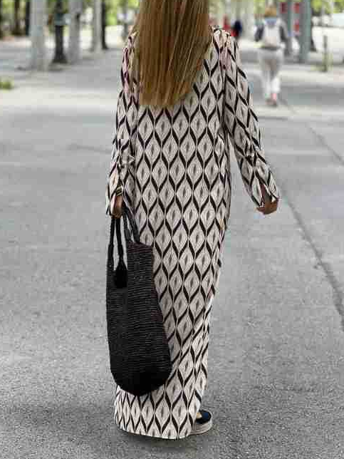 Casual Regular Fit Abstract Dress With No
