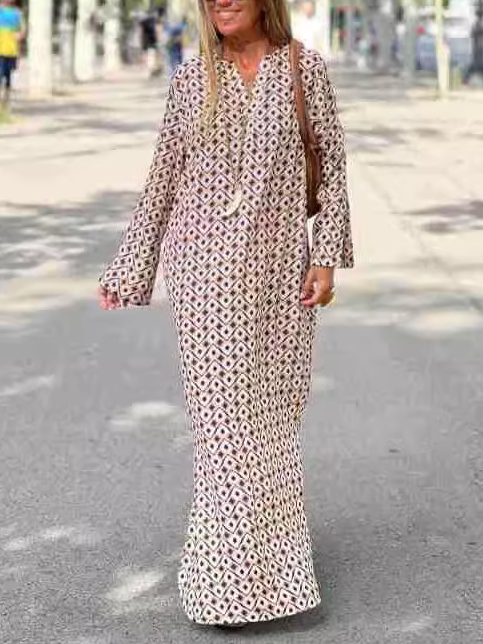Casual Regular Fit Abstract Dress With No