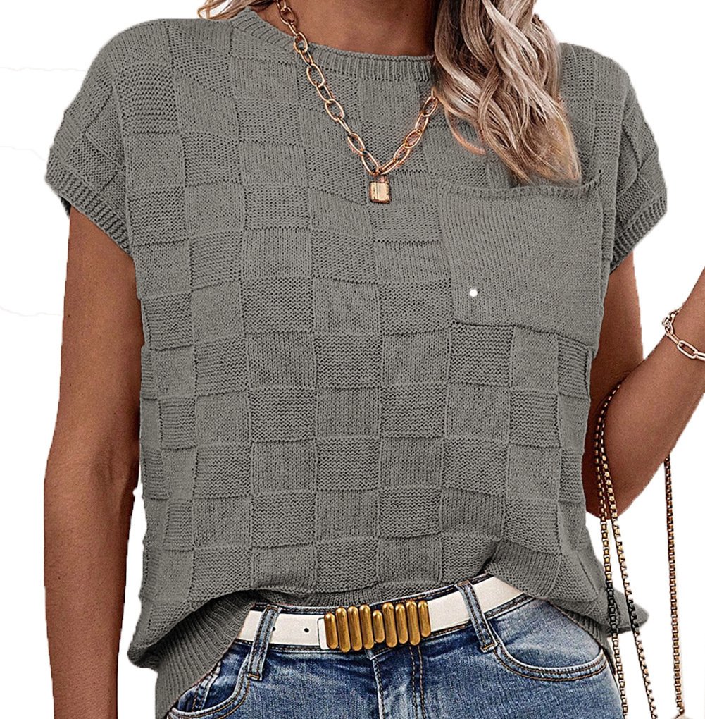 Casual Yarn/Wool Yarn Crew Neck Sweater