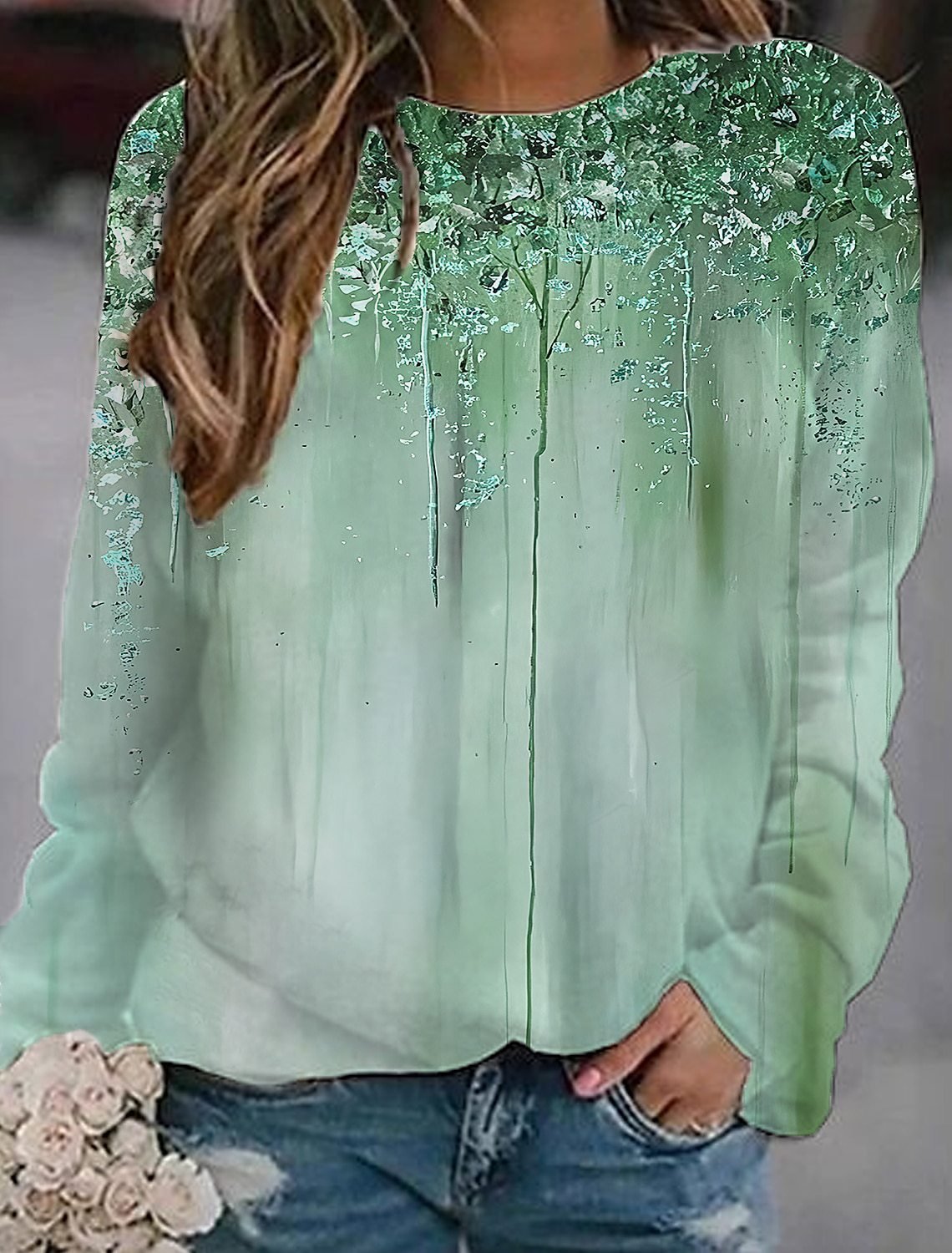 Abstract Casual Loose Sweatshirt