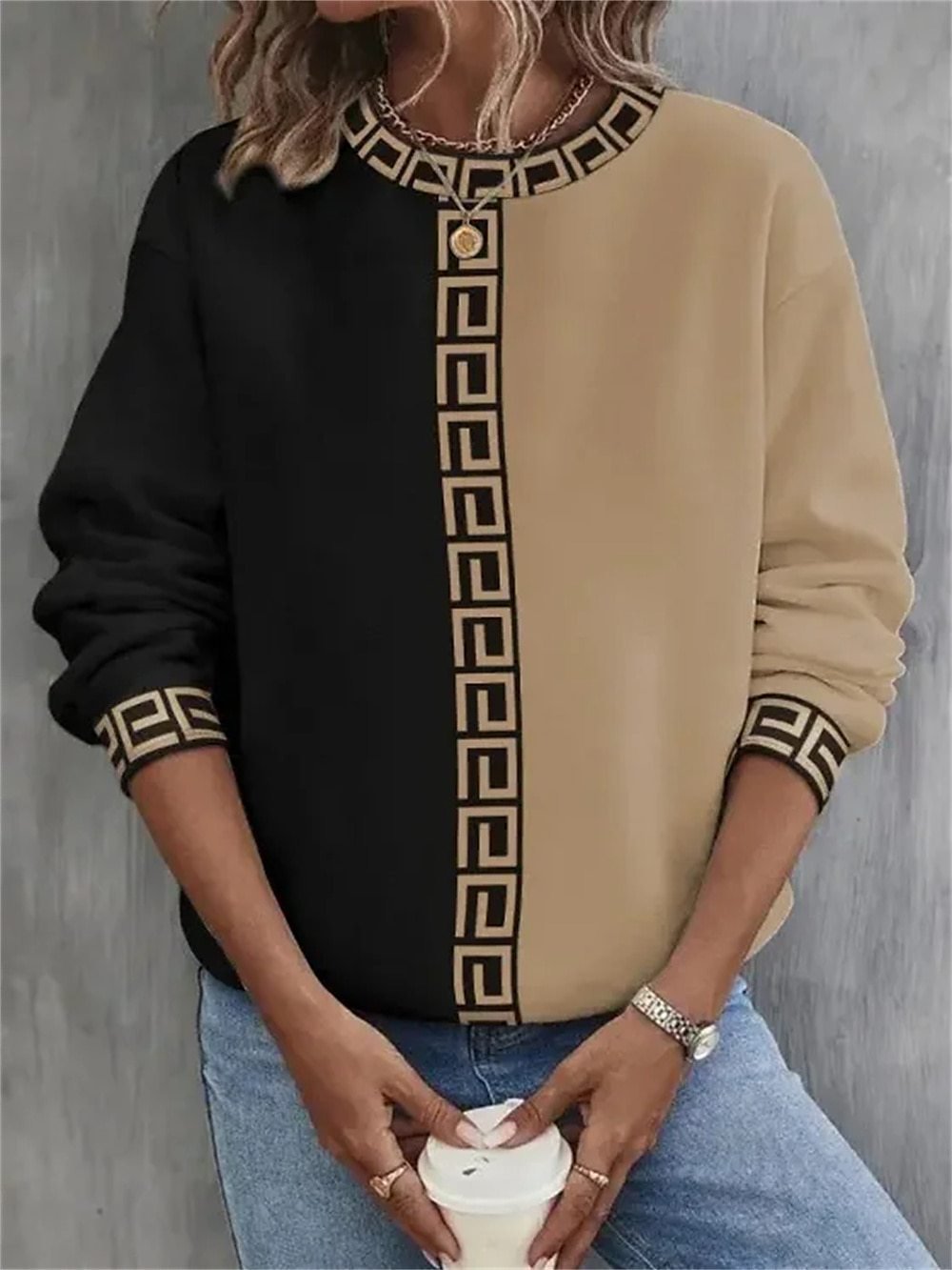 Casual Crew Neck Sweatshirt