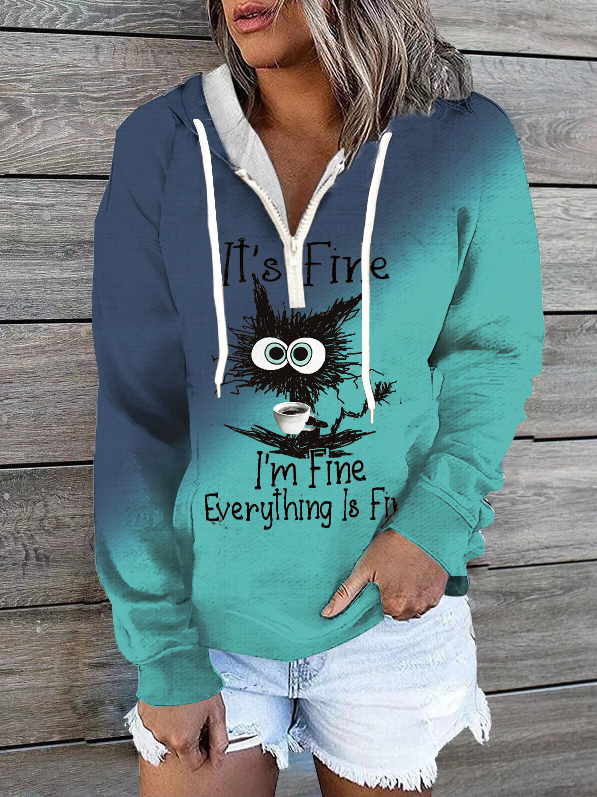Casual Zipper Hoodie Sweatshirt