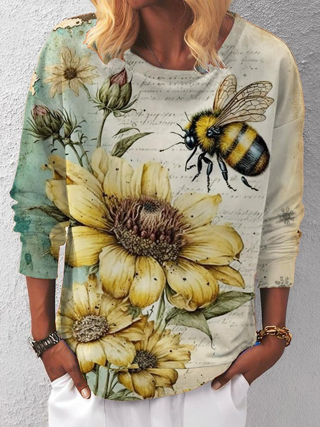Casual Loose Crew Neck Sweatshirt