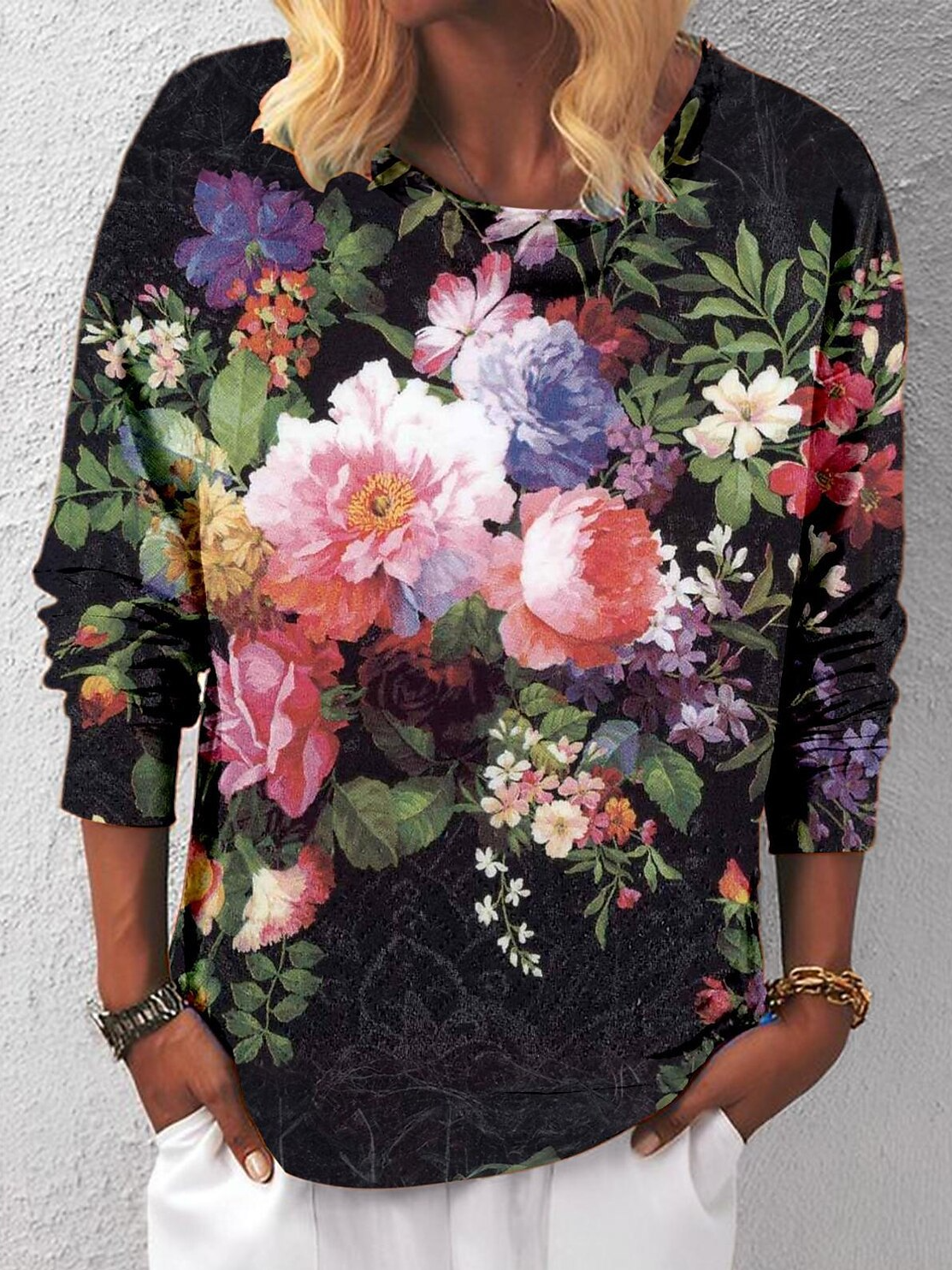 Casual Loose Crew Neck Sweatshirt