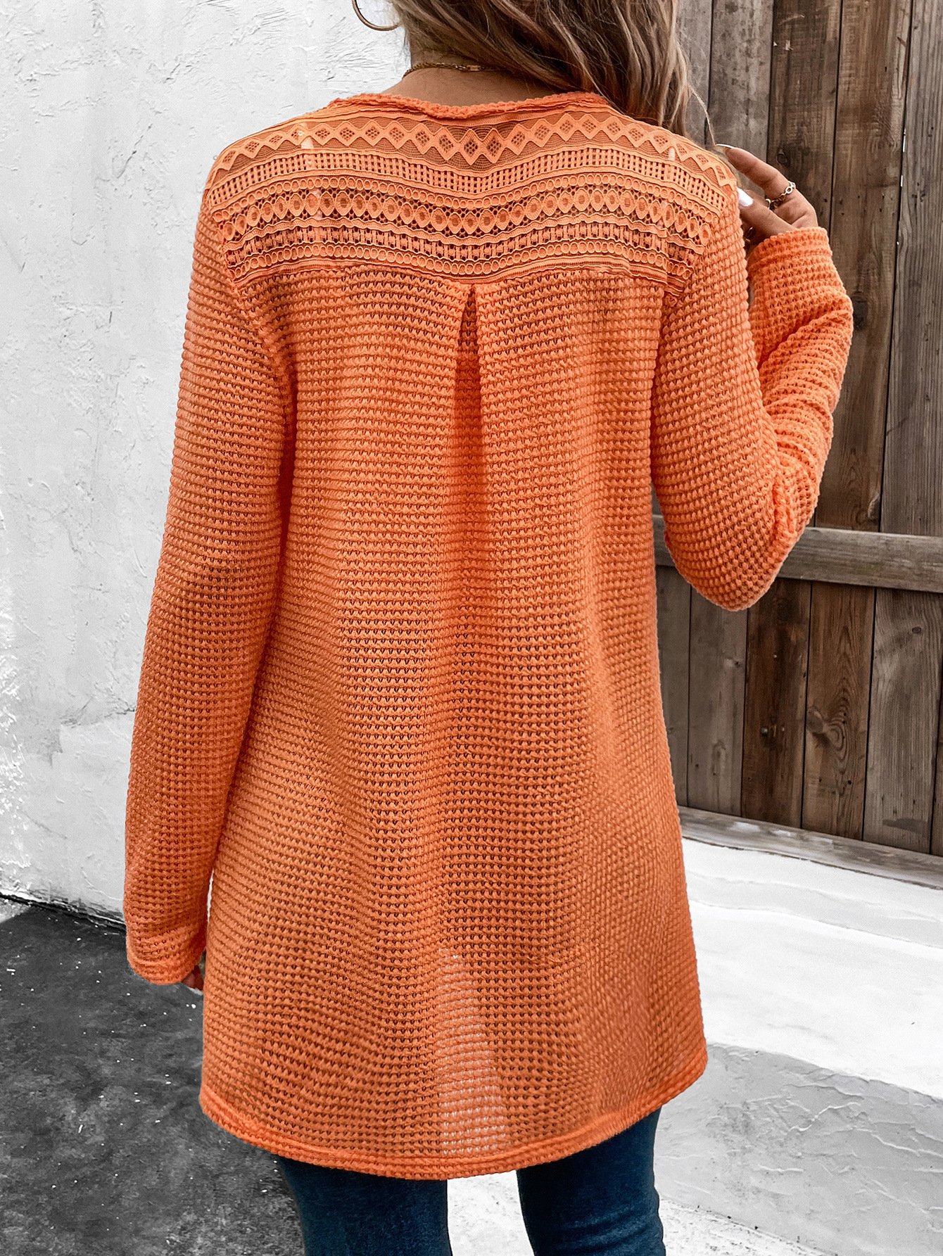 Jersey Others Lace Casual Kimono