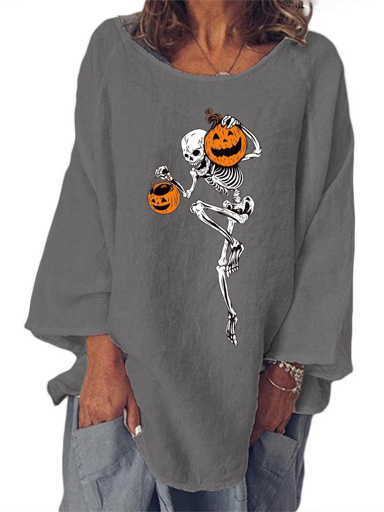 Cotton And Linen Loose Casual Blouse