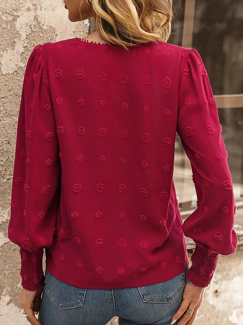 Casual Crew Neck Loose Blouse