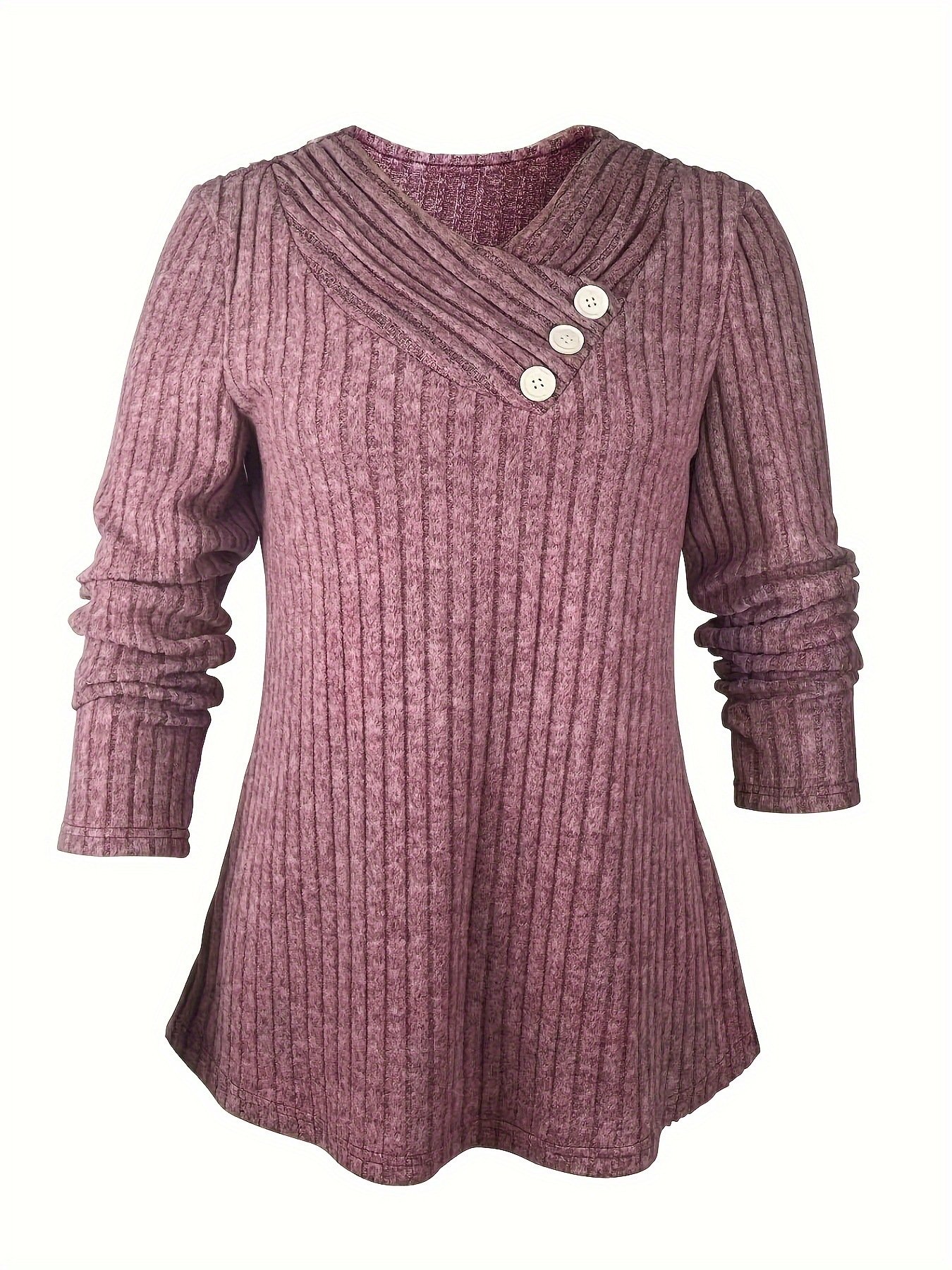 Casual Loose Plain V Neck Blouse