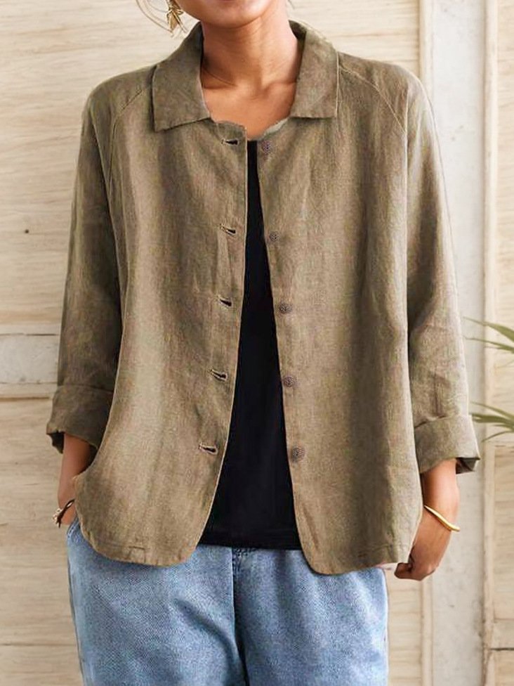 Others Zipper Casual Plain Jacket