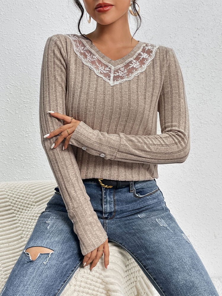 Casual Loose V Neck Blouse