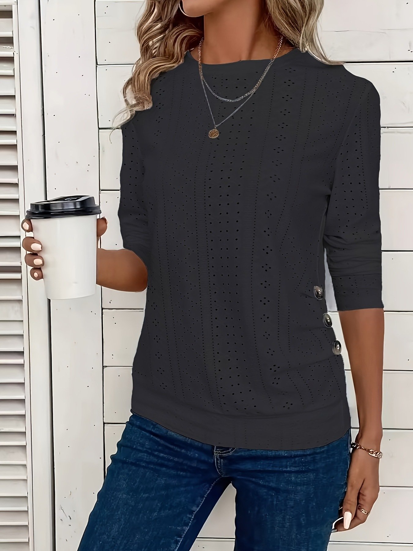 Jersey Plain Casual Blouse