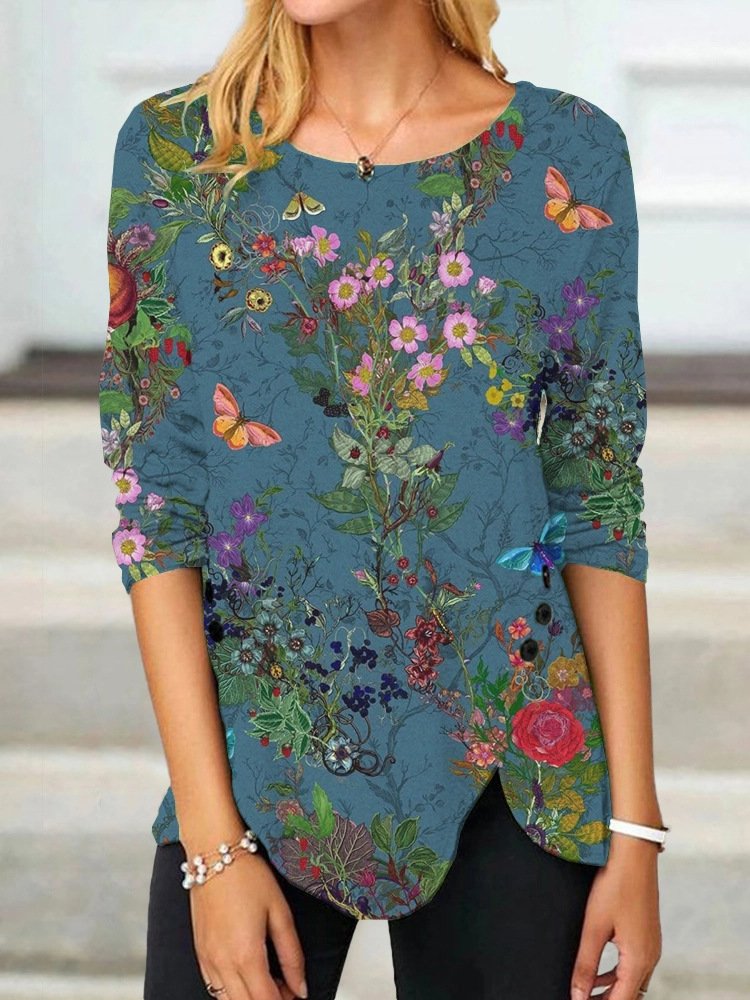 Casual Loose Floral Blouse