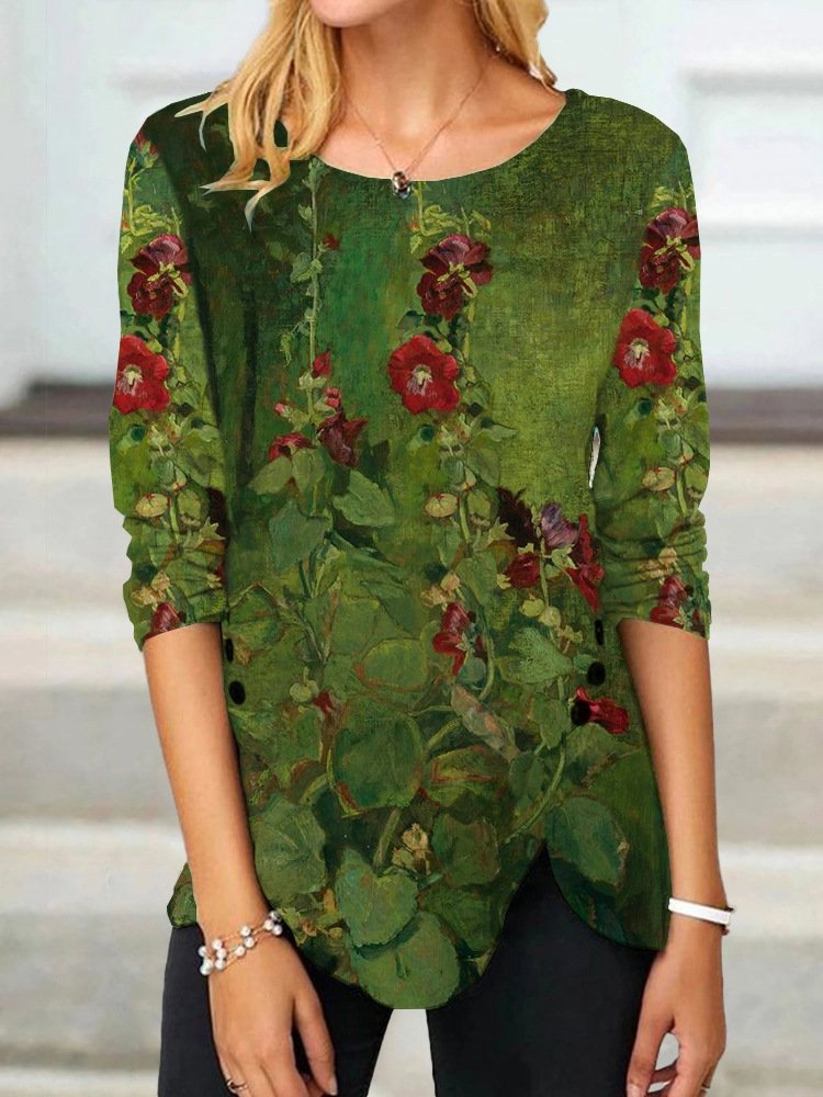 Casual Loose Floral Blouse