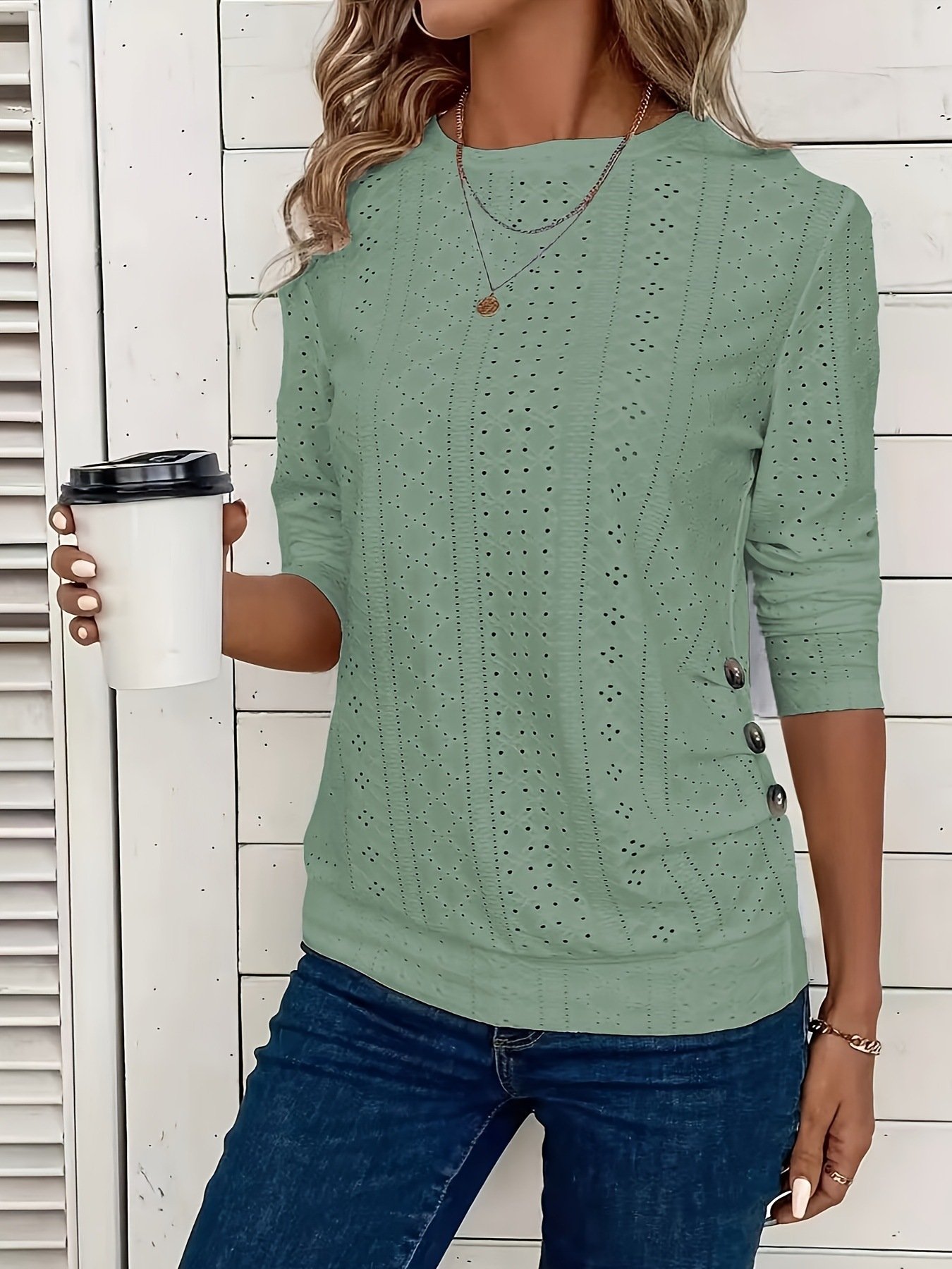 Jersey Plain Casual Blouse