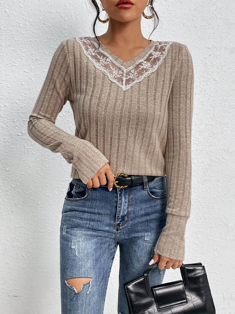 Casual Loose V Neck Blouse