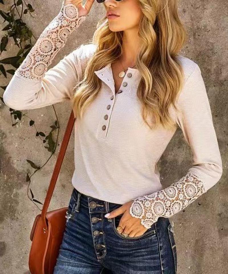 Plain Casual Crew Neck Blouse