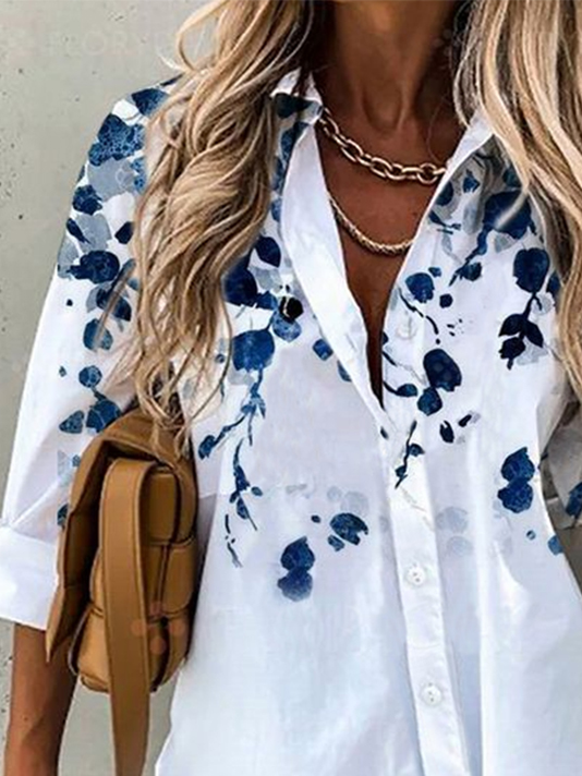 Loosen Vacation Printed Blouses