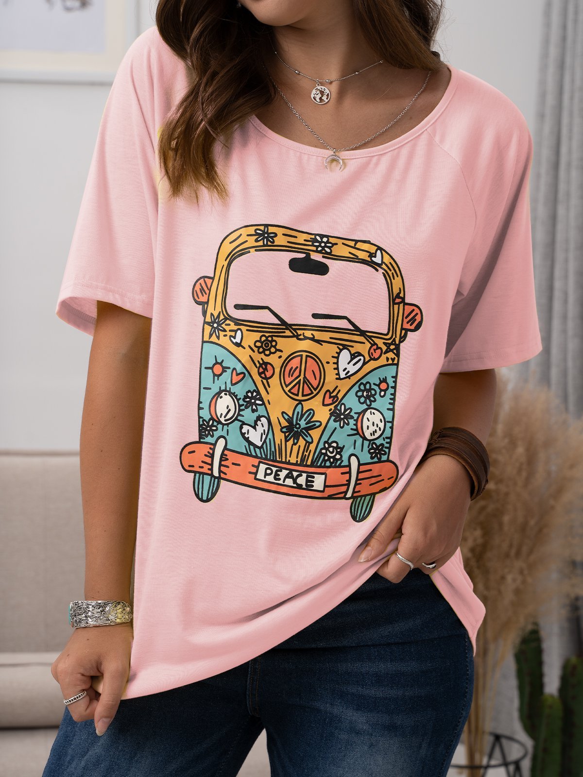 Casual Cotton Round Neck T-shirt