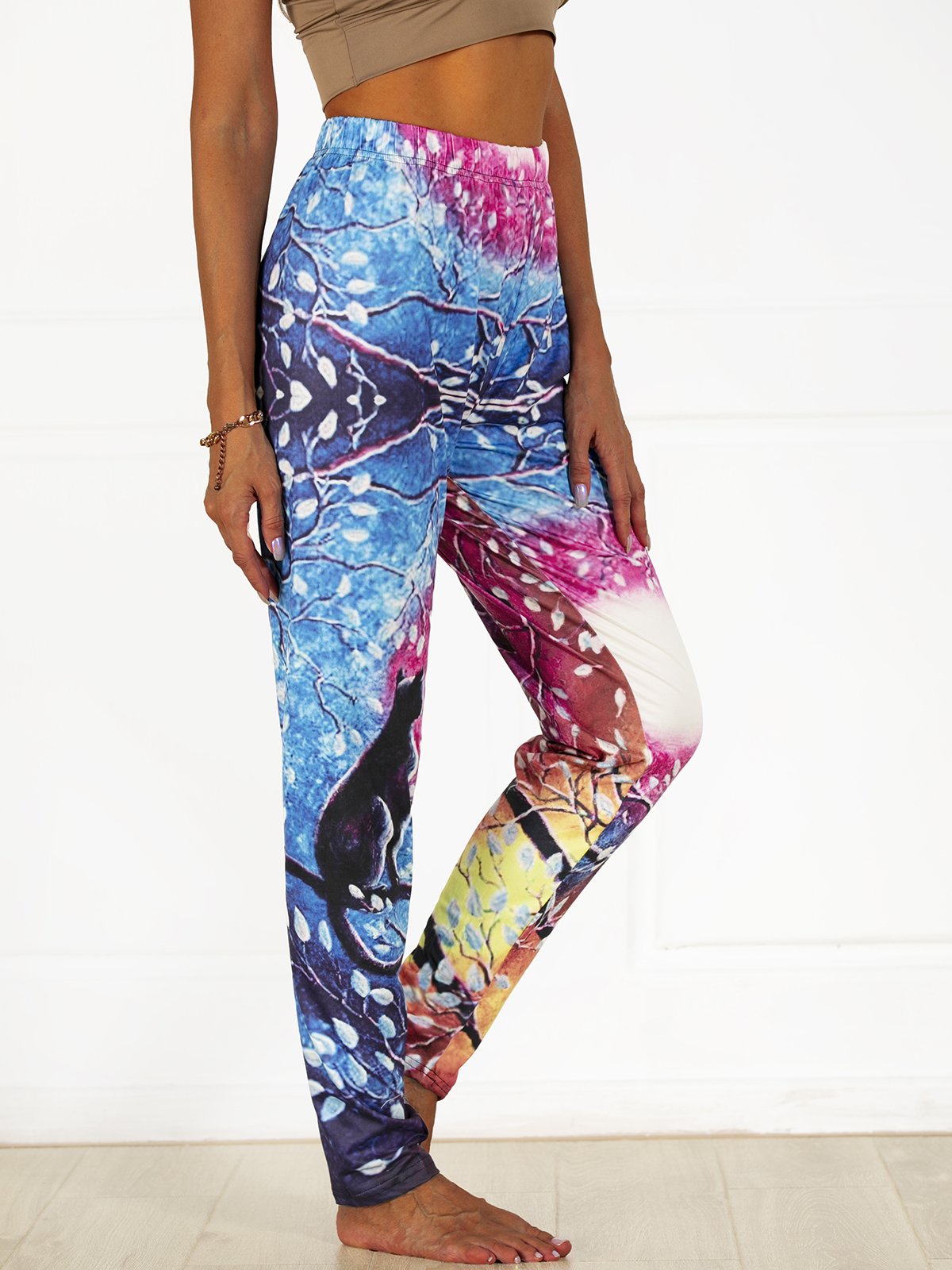 Animal Regular Fit Cotton Blends Leggings