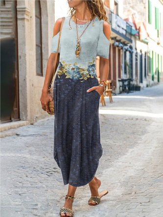 Regular Fit Floral Knitting Dress