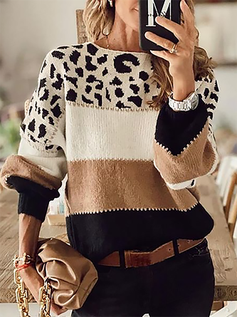 Round Neck Vintage Acrylic Sweaters