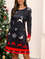 Christmas Red Casual Cotton-Blend Dresses