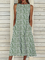 Plus size Sleeveless Crew Neck Floral Dresses