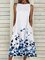 White Cotton Round Neck Patchwork Casual Dresses
