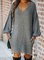 Balloon Sleeve V Neck Cotton Casual Knit Dresses
