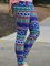 Multicolor Boho Cotton-Blend Tribal Sheath Pants