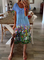New Women Chic Plus Size Vintage Boho Holiday Short Sleeve Floral Dresses