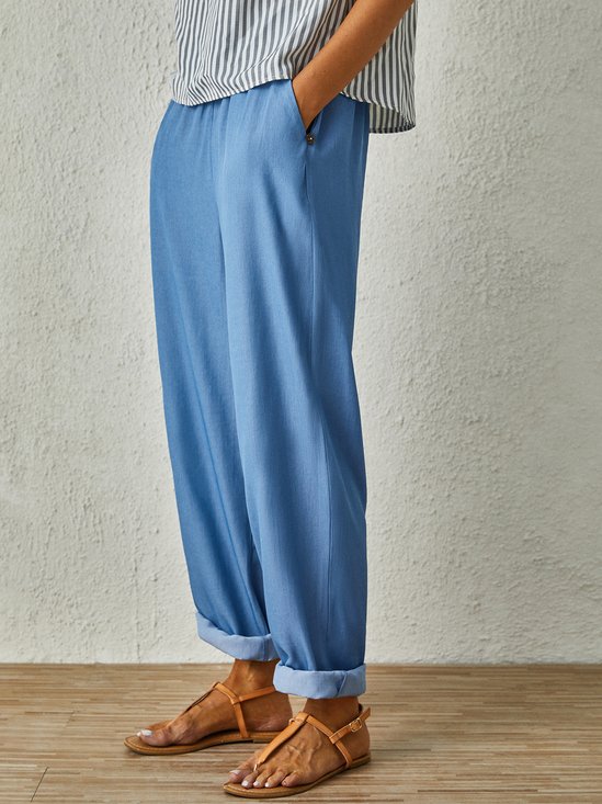 Solid Loose Denim&jeans