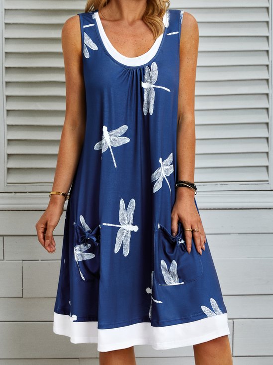 Casual Crew Neck Printed Shorts