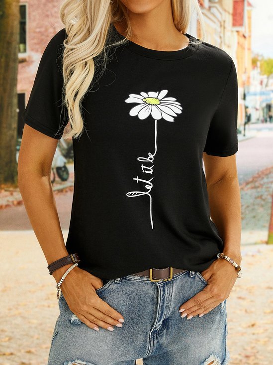 Short Sleeve Floral Holiday T-shirt