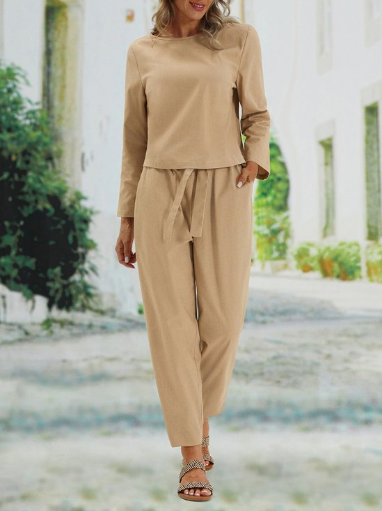Cotton And Linen Casual Sets