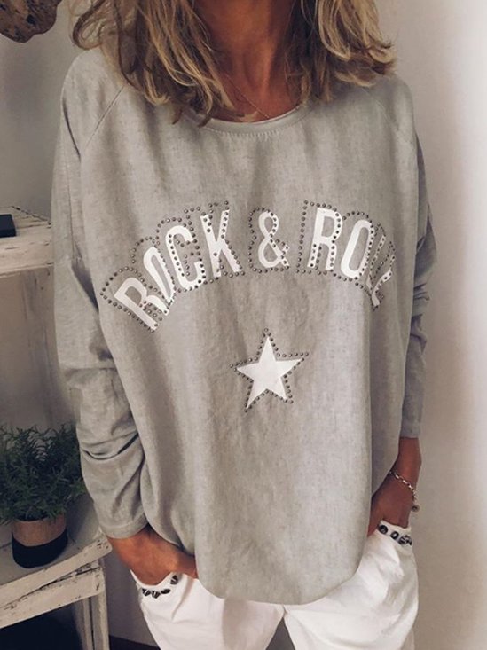 Round Neck Color Block Loosen Top