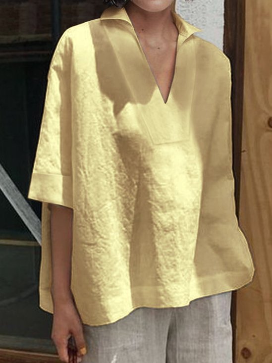 Half Sleeve V Neck Top