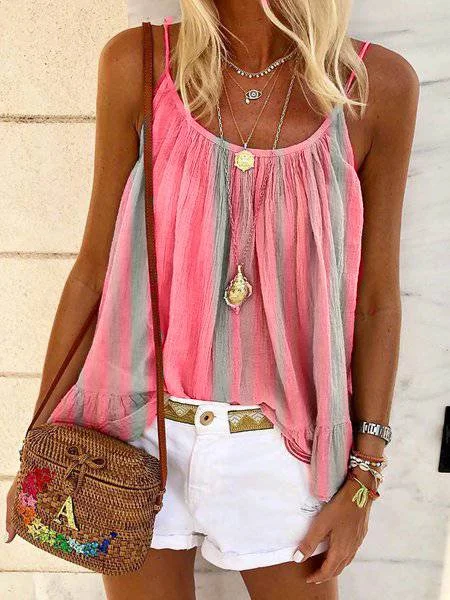 Cotton Blends Casual Tank & Cami