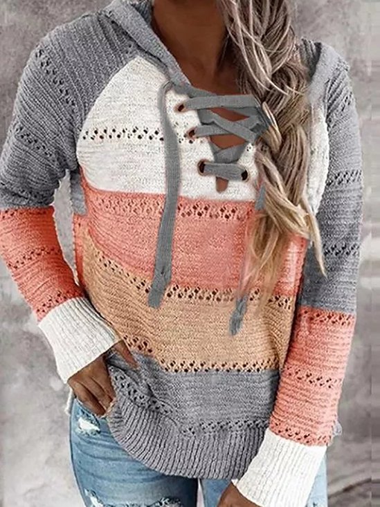 Wool/knitting Hooded Casual Sweaters