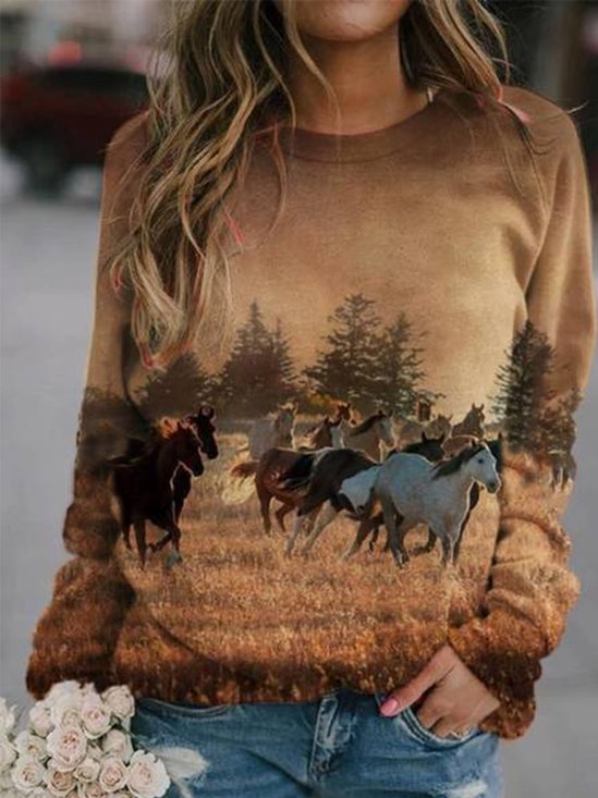 Cotton Tribal West Styles/cows Hoodies & Sweatshirt