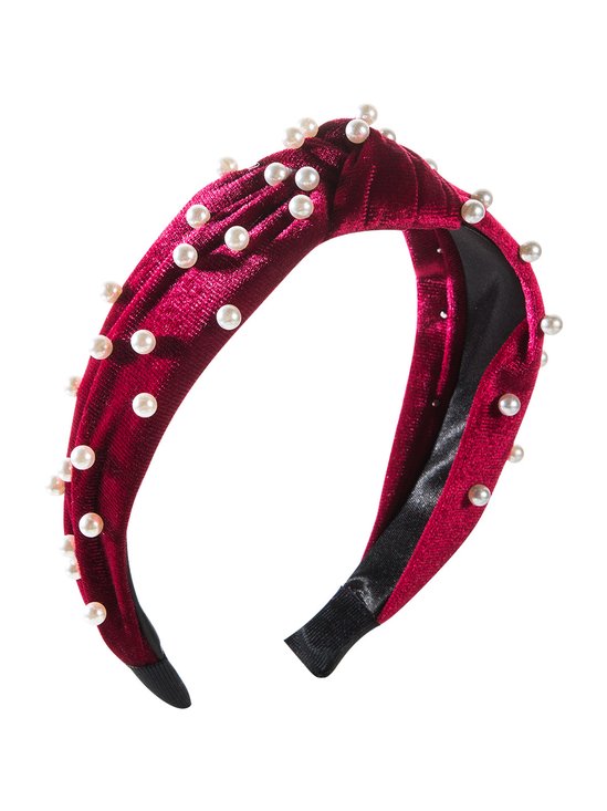 Christmas Vintage Pearl Suede Hair Hoop